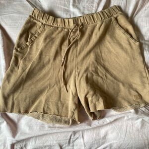 Tan Victoria secret pink sweat shorts size medium